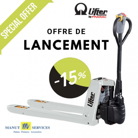 Offre de lancement transpalette électrique EY 15L 1500 kg PRAMAC