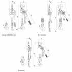 Schémas palan à levier pour charges lourdes gamme LB
